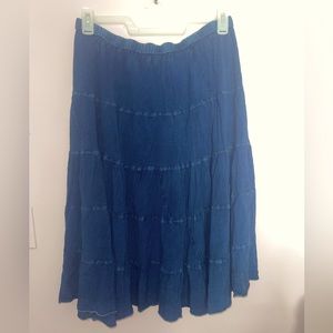 Studio West tiered chambray midi skirt- Size XL